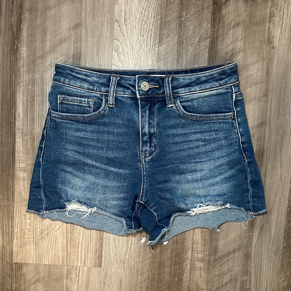 Vervet Midrise Raw Hem Cut Off Denim Shorts - Small
